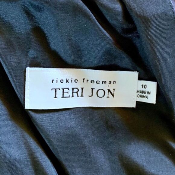 Rickie Freeman For Teri Jon Abstract Silk Dress 10 - Picture 3 of 8